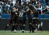 Croatia's Luka Modric celebrates with teammates after scoring his side's opening goal during the UEFA Nations League soccer match between France and Croatia at the Stade de France in Saint Denis near Paris, Monday, June 13, 2022. (AP Photo/Thibault Camus)