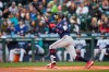 Minnesota Twins' Byron Buxton hits a two-run home run off a pitch from Seattle Mariners starter Chris Flexen during the first inning of a baseball game, Monday, June 13, 2022, in Seattle. (AP Photo/John Froschauer)