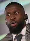 Real Madrid's new signing Antonio Rudiger speaks during a press conference at the club's training ground in Madrid, Spain, Monday, June 20, 2022. (AP Photo/Paul White)