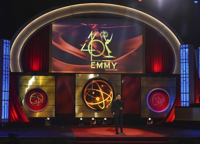 FILE - Host Mario Lopez appears on stage at the 46th annual Daytime Emmy Awards in Pasadena, Calif., on May 5, 2019. The stars and creators of daytime television are gathering in person to hand out trophies live at the Daytime Emmys on Friday. (Photo by Chris Pizzello/Invision/AP, File)