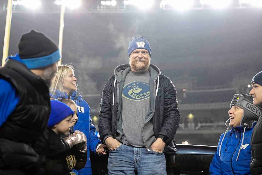 Bombers head coach Mike O’Shea at IG Field Wednesday. (Jessica Lee / Winnipeg Free Press)