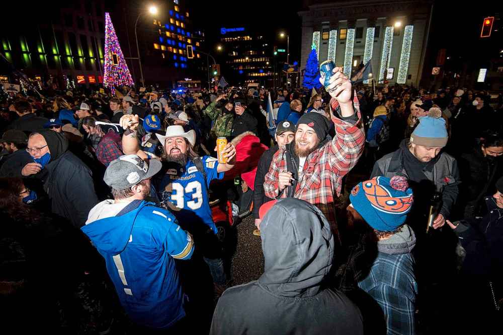 The celebrations kept rolling. (Mike Sudoma / Winnipeg Free Press)