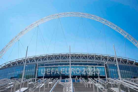CPThe entrance to Wembley stadium, in London. (Frank Augstein / AP Photo file)