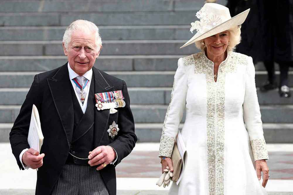 AP
Britain's Prince Charles and Camilla, Duchess of Conrnwall leave after a service of thanksgiving for the reign of Queen Elizabeth II at St Paul's Cathedral in London Friday June 3, 2022 on the second of four days of celebrations to mark the Platinum Jubilee. (Henry Nicholls, Pool Photo via AP)