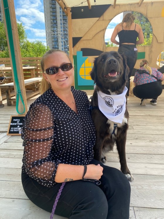 Carey Hawkins and her pup Tundra.