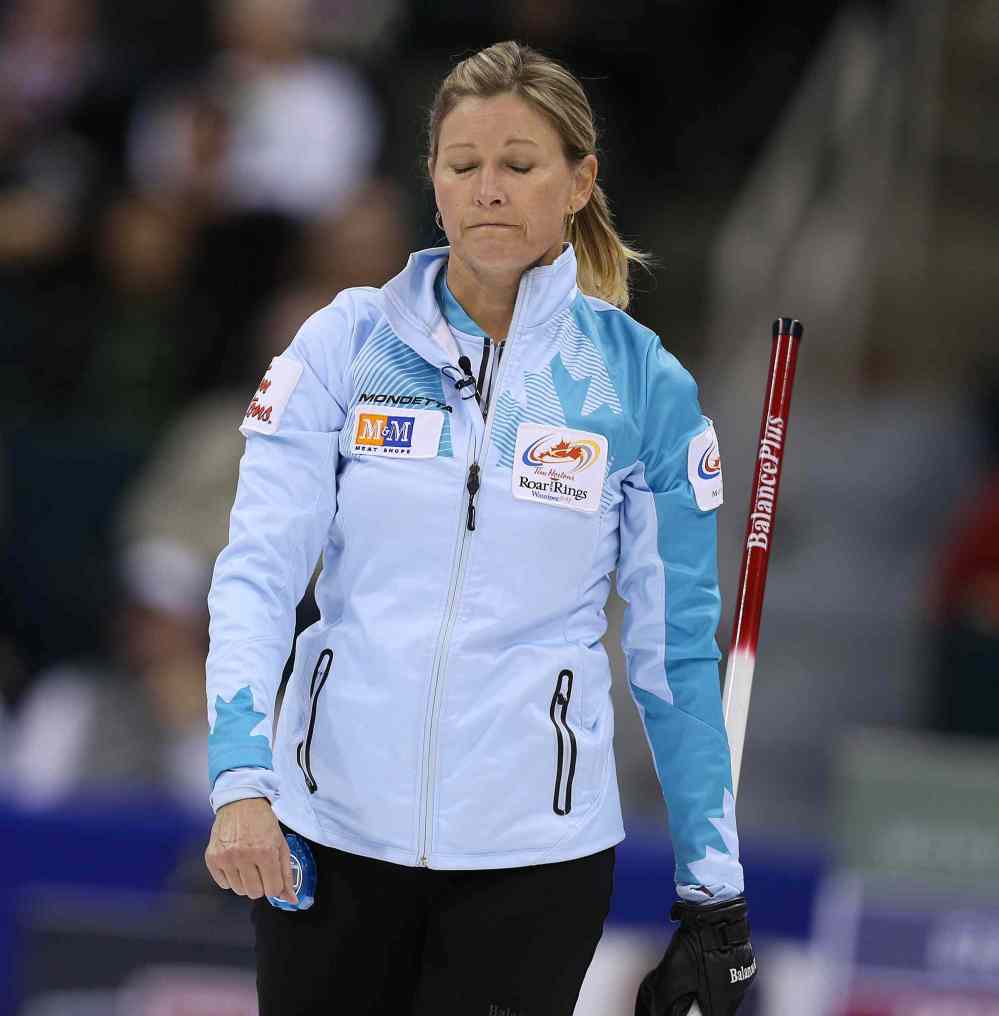 Jason Halstead / Winnipeg Free Press
Skip Sherry Middaugh reacts to a shot.