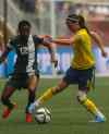 MIKE DEAL / WINNIPEG FREE PRESS
Sweden's Kosovare Asllani (9) and Nigeria's Halimatu Ayinde (12) during FIFA Women's World Cup soccer action in Winnipeg.