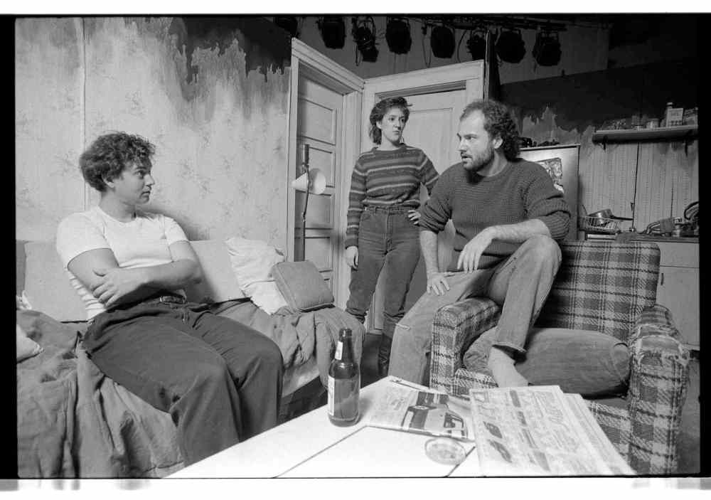 Kyle McCulloch, Ellen Peterson and Terry Sherbino in Harry Rintoul's Refugees at the Fringe Festival.
July 14, 1988
Wayne Glowacki / Winnipeg Free Press