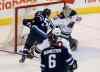 Trevor Hagan / Winnipeg Free Press 
Winnipeg Jets' Mark Scheifele (55) scores on Minnesota Wild's goaltender Devan Dubnyk (40) during the first period of Sunday's game.