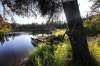 Ruth Bonneville / Winnipeg Free Press
The duo’s loaded canoe is tied to a tree near Elbow Rapids.