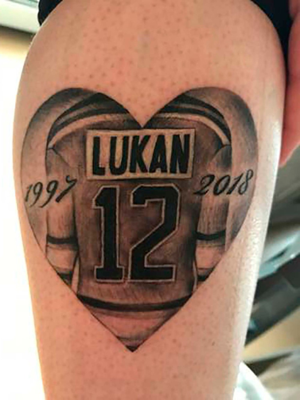 A tattoo in memory of Conner Lukan. (Supplied photo)