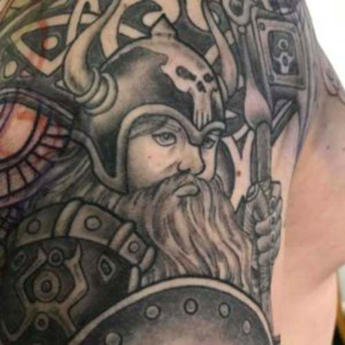 Vancouver tattoo artist Shea Lacome created a tattoo of a Viking.