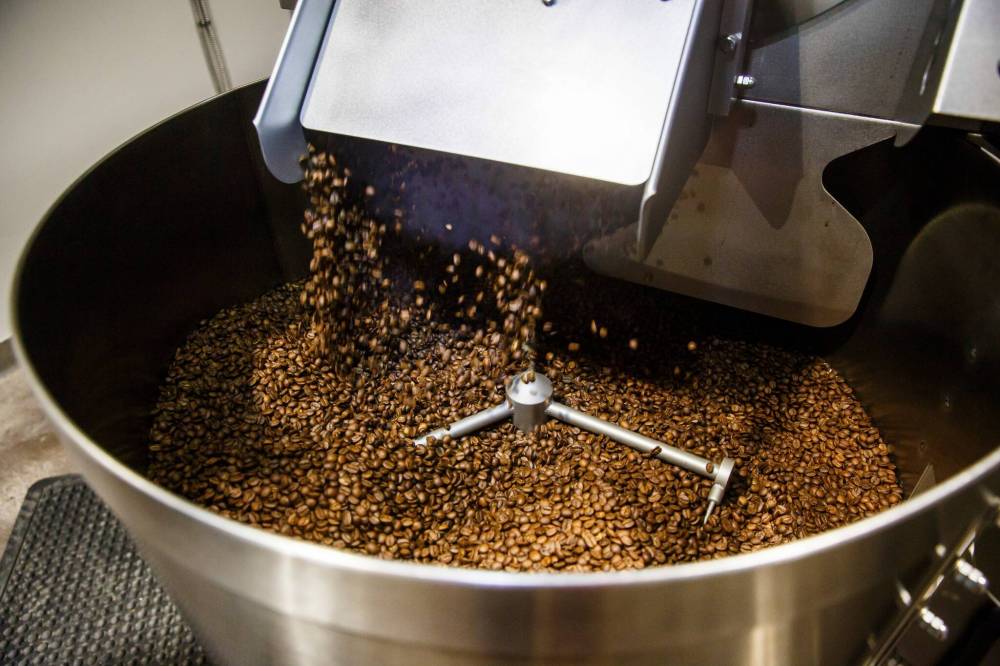 Beans roasting away at the Panet Road location. (Mike Deal / Winnipeg Free Press files)