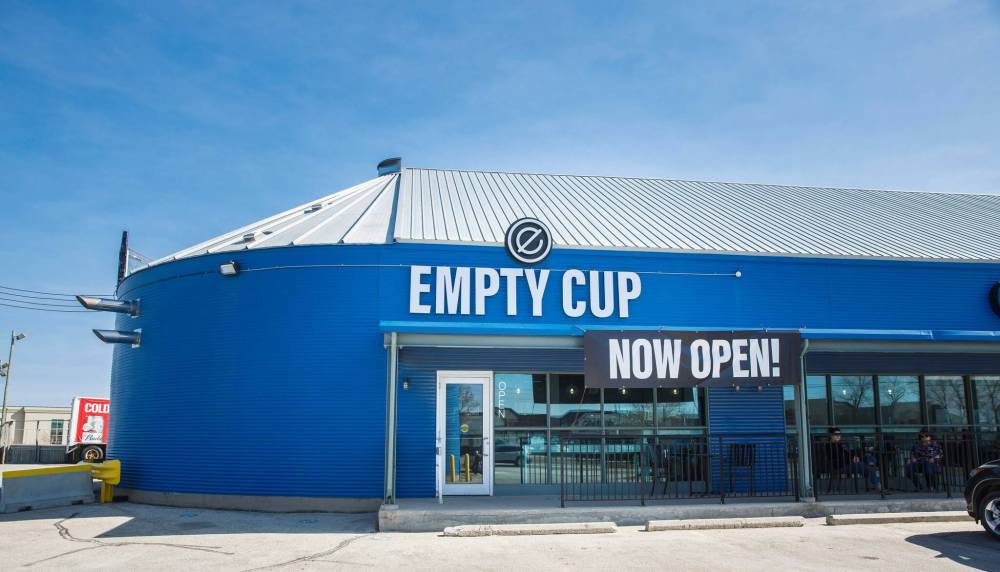 Tallman opened Empty Cup in the Panet Road building owned by his family’s Princess Auto — and which, for a time, served as a Princess Auto location. (Mike Deal / Winnipeg Free Press)