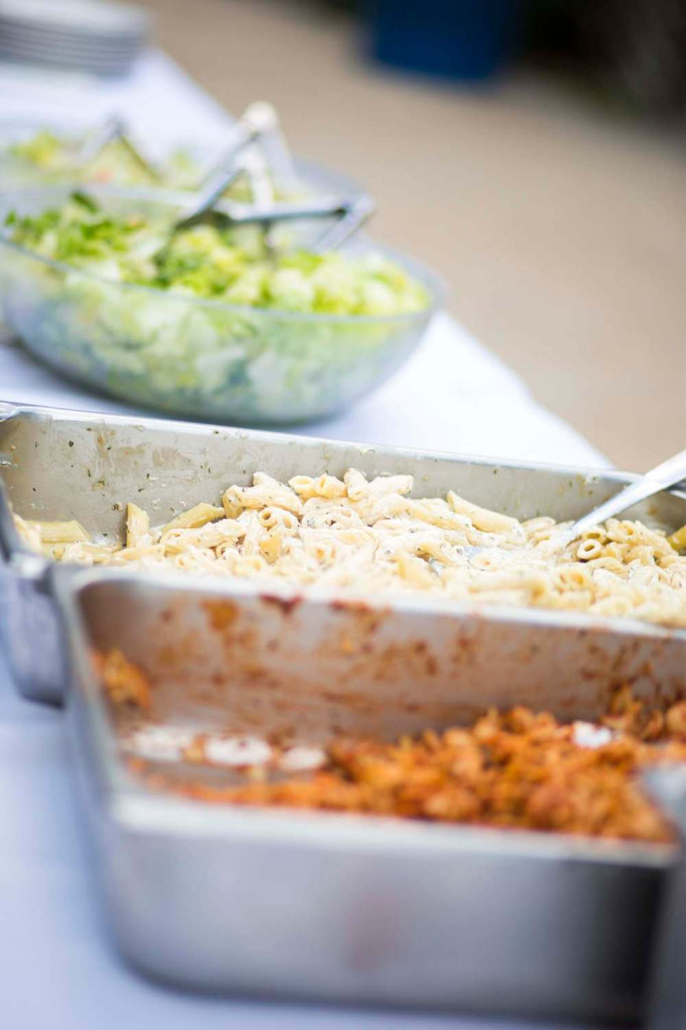 Pasta, pizza, and ice cream was served instead of more typical chicken dishes, as dairy and meat are not traditionally eaten in the same meal.
