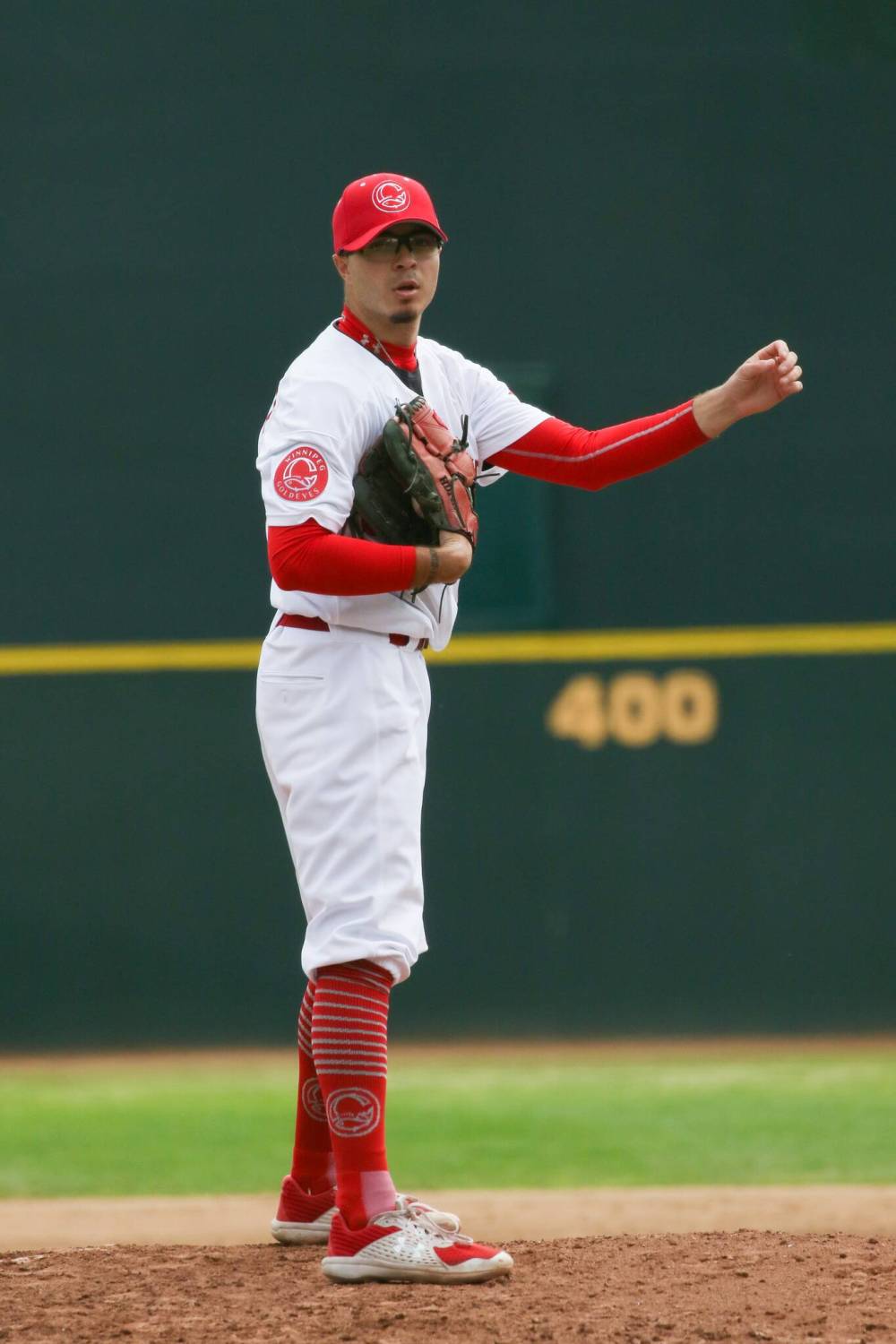 Dave Mahussier / Winnipeg Goldeyes files
RJ Martinez went from pitching college ball for Minot State University to starting for the Goldeyes in less than a week.