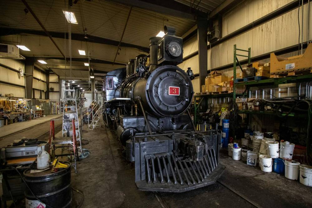 Maintenance is an ongoing concern when your railway runs a 140-year-old steam locomotive. (Daniel Crump / Winnipeg Free Press)