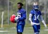 Mercy Maston (left) missed all of 2021 after tearing the Achilles in his right leg during training camp, only to tear the Achilles in his left leg last Thursday. (John Woods / Winnipeg Free Press files)