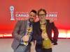Von Slick’s partners Landon Kroeker, left, and Rob Sengotta show off their hardware from the Canadian Grand Prix New Product Awards.