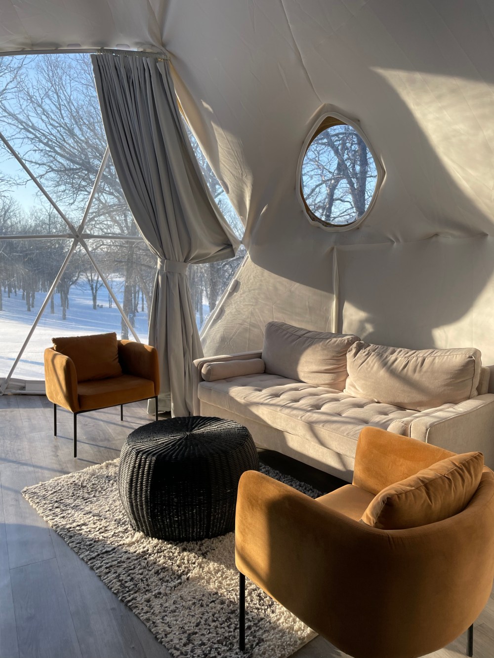 Photos by Shel Zolkewich / Winnipeg Free Press
At Moonlit Canopy, a collection of three geodesic domes tucked into southwestern Manitoba’s Pleasant Valley that brings glamping to its highest level.