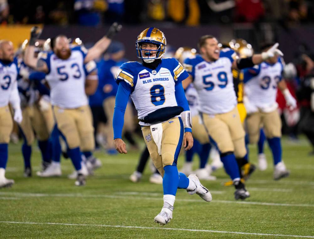 Nick Iwanyshyn / THE CANADIAN PRESS files
Winnipeg Blue Bombers quarterback Zach Collaros was the No. 1 player in the CFL in TSN’s ranking of the league’s Top 50 players.