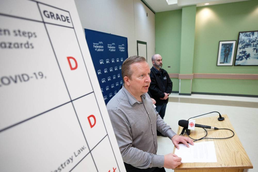 MIKE DEAL / WINNIPEG FREE PRESS
Manitoba Federation of Labour president Kevin Rebeck accuses the province of taking a step back from worker safety.