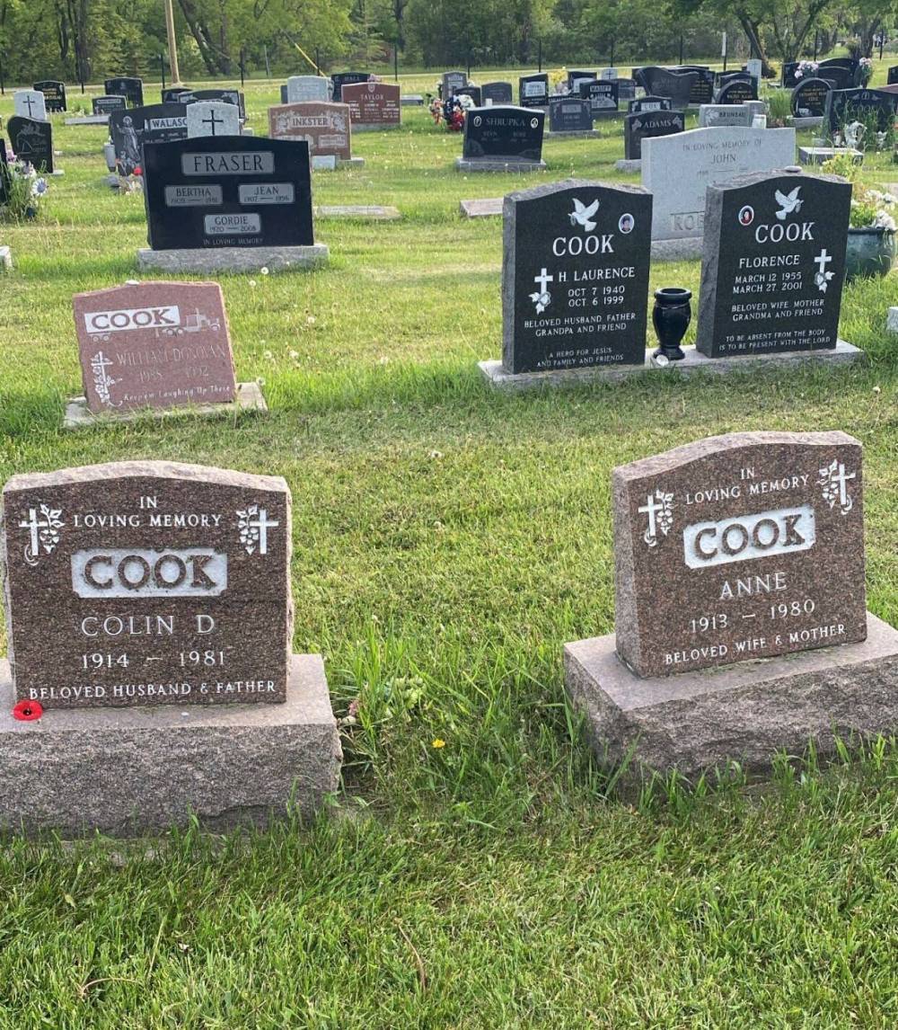 Cook graves at the cemetery in St Clements in Selkirk
