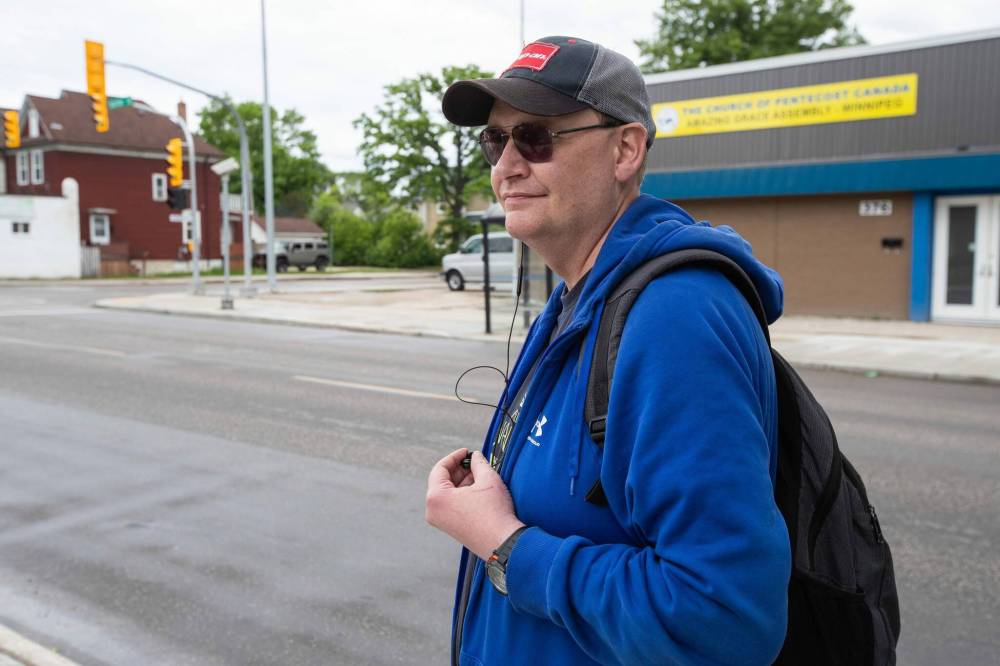Robin Friesen lives a few blocks over from the intersection of Mountain Avenue and Salter Street. “I’ve lived in this area for about a year and a half and this is the second shooting that’s happened. It’s an unfortunate situation and something we are getting used to at this point,” he said. (Daniel Crump / Winnipeg Free Press)