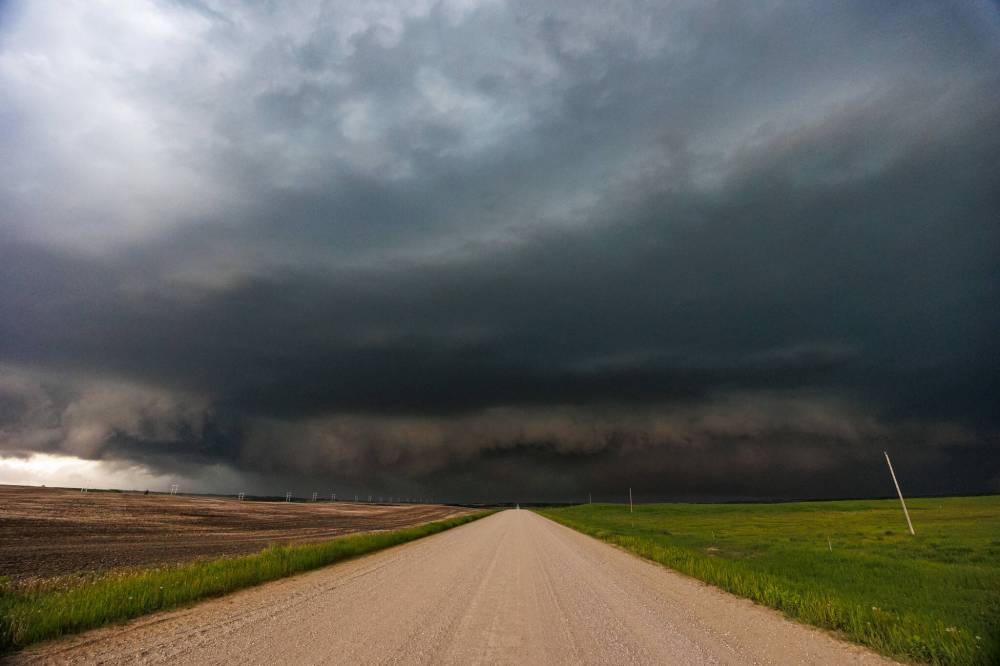 CHRIS GRAHAM PHOTO
Regina-based photographer Chris Graham followed a severe thunderstorm from Saskatchewan to Manitoba on Sunday. He observed these clouds near Moosomin, Sask.