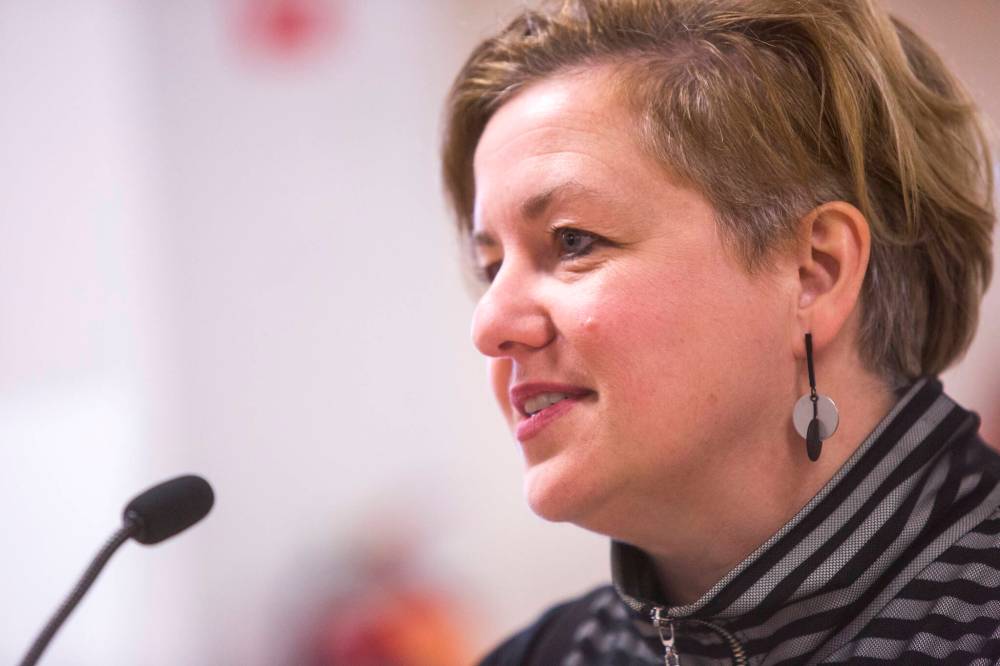 MIKAELA MACKENZIE / WINNIPEG FREE PRESS
Angela Mathieson, the CEO of CentreVenture, says ‘I do not think the failure of that project has had an impact on the market.’