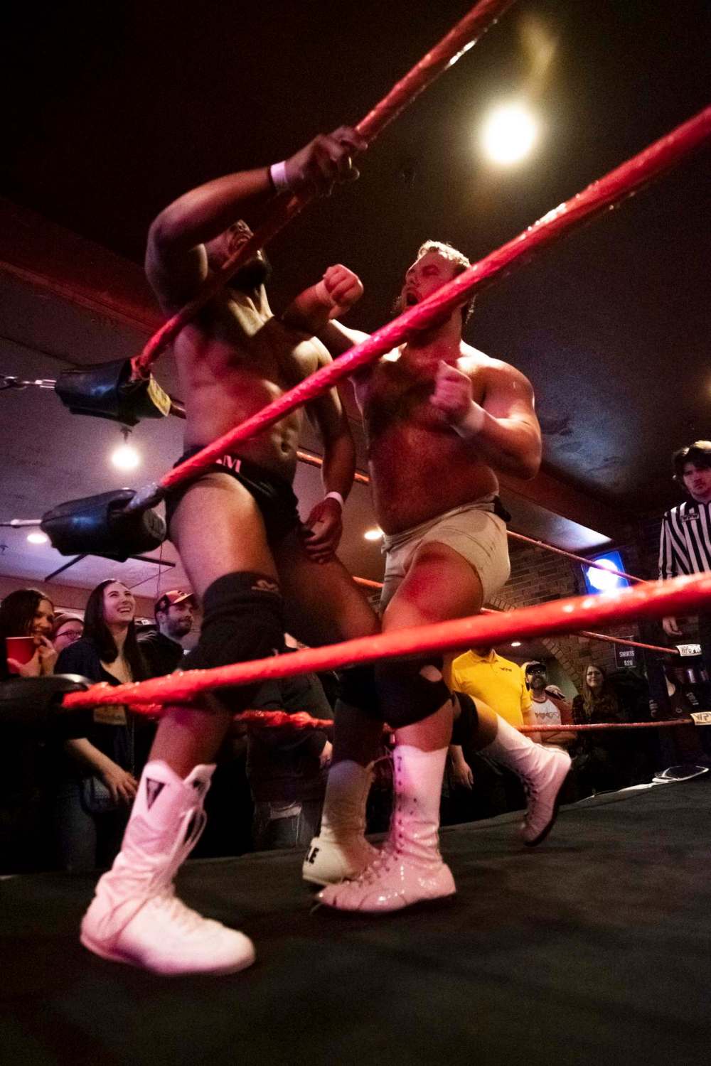 Shaun Moore takes a punch from Danny (The Perfect One) Duggan.