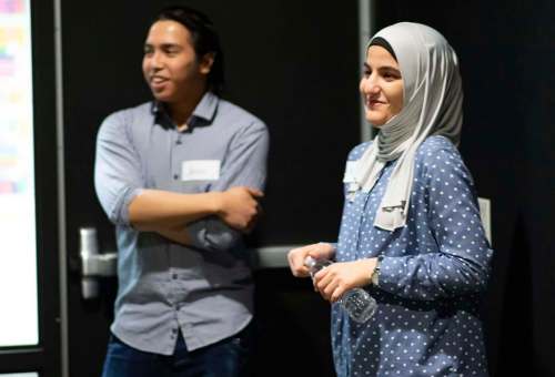 Westland Scholars&rsquo; committee chair Jessie Asuncion-Reyes and committee member Aliaa Al-Saadi .