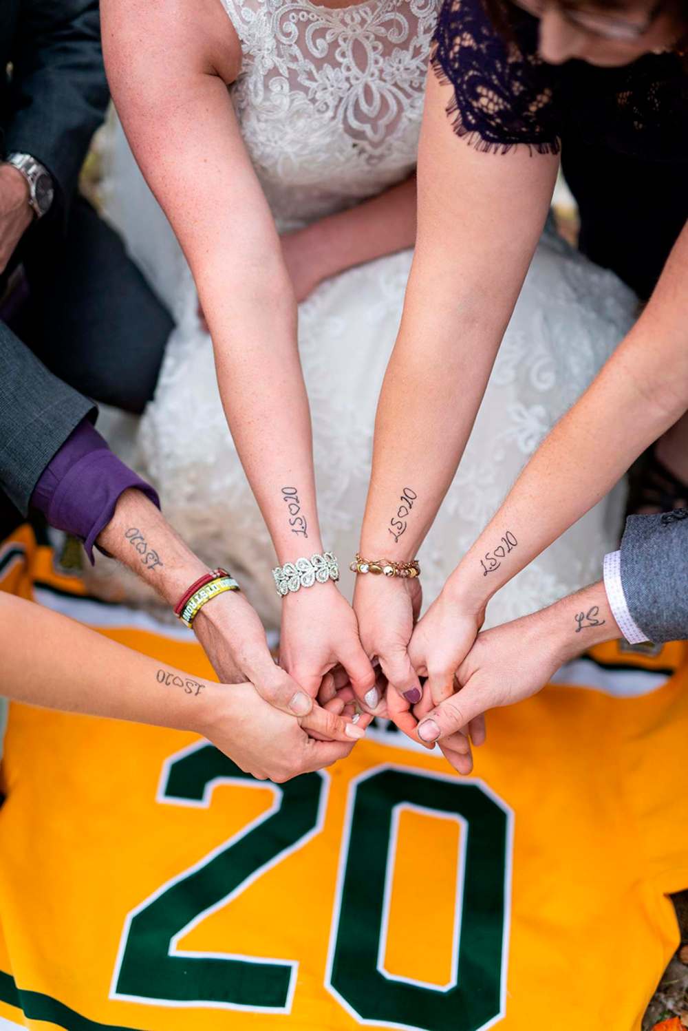 Family members honour Logan Schatz. (Bonnie Schatz photo)