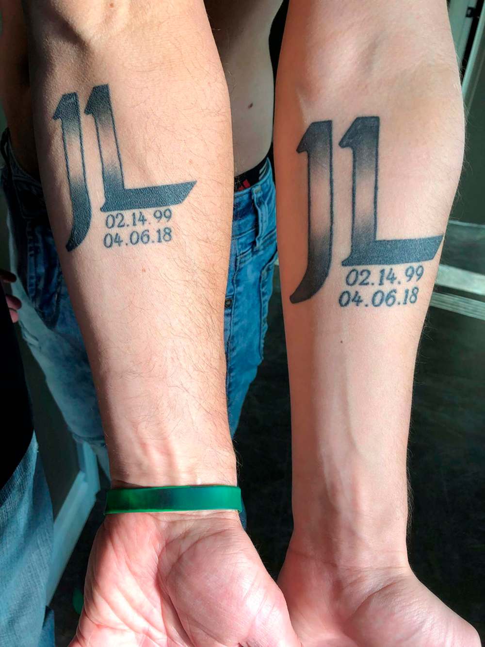 Jacob Leicht’s father Kurt and brother Isaac share similar tattoos. (Isaac Leicht photo)