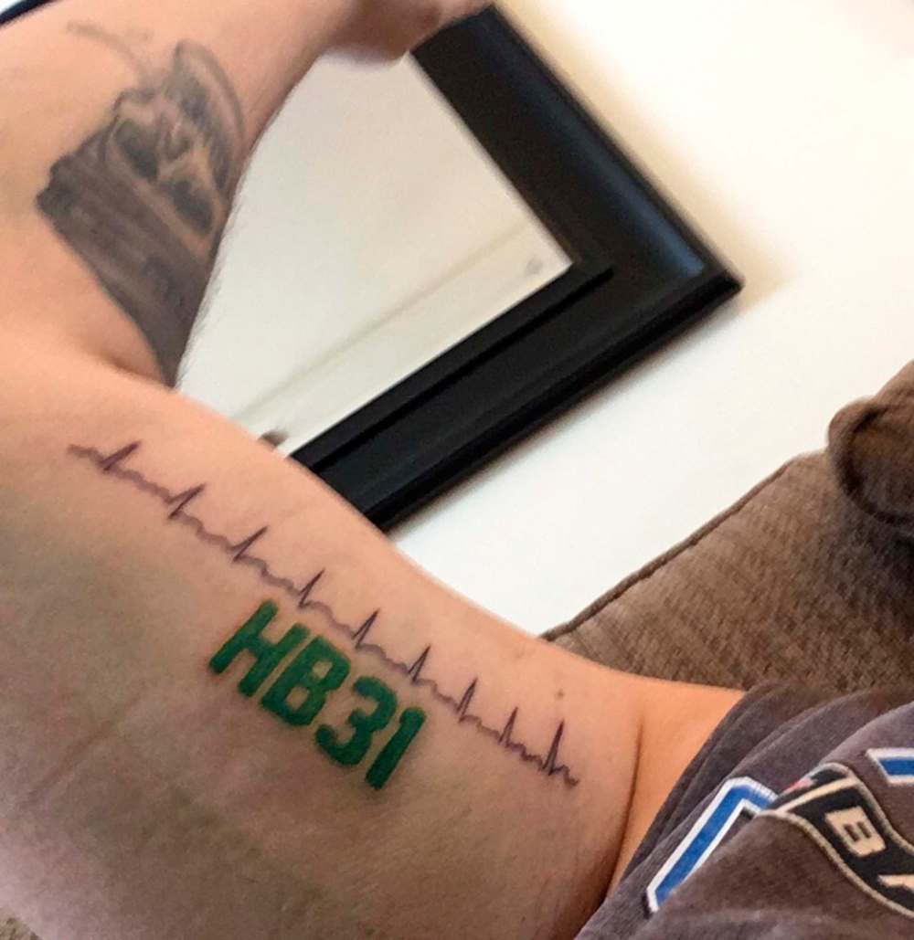 Kirby Wassermann’s tattoo in memory of his son Jacob. (Wassermann family photo)