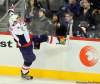 Phil Hossack / Winnipeg Free Press
The Washington Capitals' Alex Ovechkin celebrates his game-winning goal and serves a little payback to Winnipeg Jets fans who booed him consistently Thursday night at the MTS Centtre.