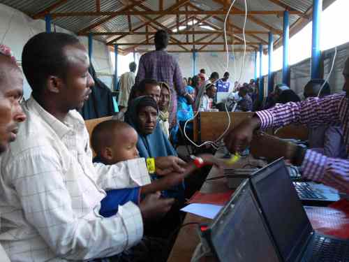 Carol Sanders / Winnipeg Free Press
The UNHCR uses biometric imaging to register new refugees at Ifo 2 camp in Dadaab. The electronic system ensures the identity of the refugees, and has seen the number of refugees receiving services in Dadaab reduced from more than 400,000 to just over 357,000.