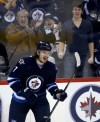 Trevor Hagan / The Canadian Press
Winnipeg Jets' Keaton Ellerby (#7) celebrates after scoring against the Buffalo Sabres' during first period NHL hockey action in Winnipeg Tuesday.