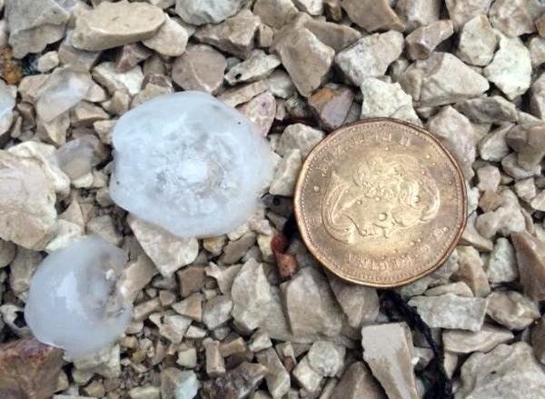 Hail also fell at Steep Rock. (Cindy Tremblay photo / Winnipeg Free Press)