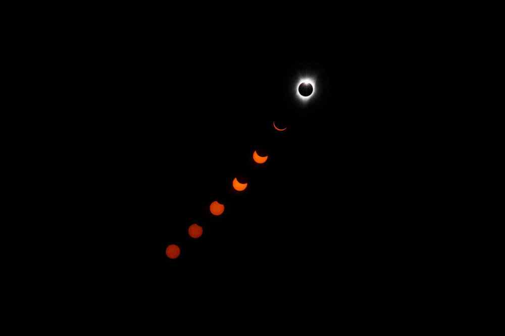 Tribune Media TNS
In-camera multiple exposure of the solar eclipse as seen in Salem, Ore., on Aug. 21, 2017. (Marcus Yam / Los Angeles Times/TNS)