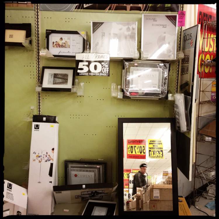 Mike Deal / Winnipeg Free Press
Haphazard displays of picture frames seemed to be largely ignored by shoppers.