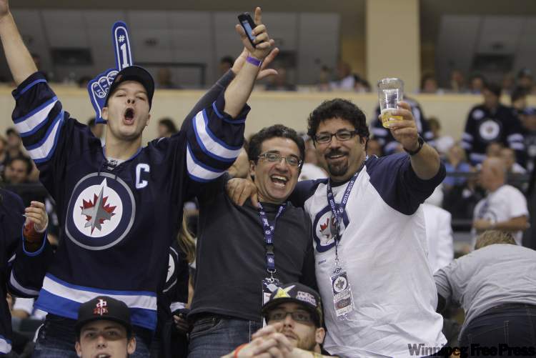 Winnipeg fans were in high spirits. (Trevor Hagan / Winnipeg Free Press)
