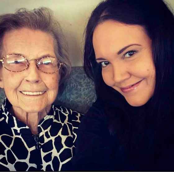 Shelley with her Amma before her death in 2015. (Supplied)