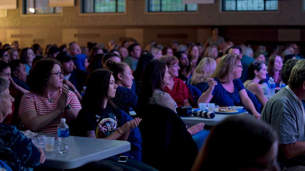 Danielle Da Silva - Sou'wester
The audience enjoys the show at the Greek pavilion.