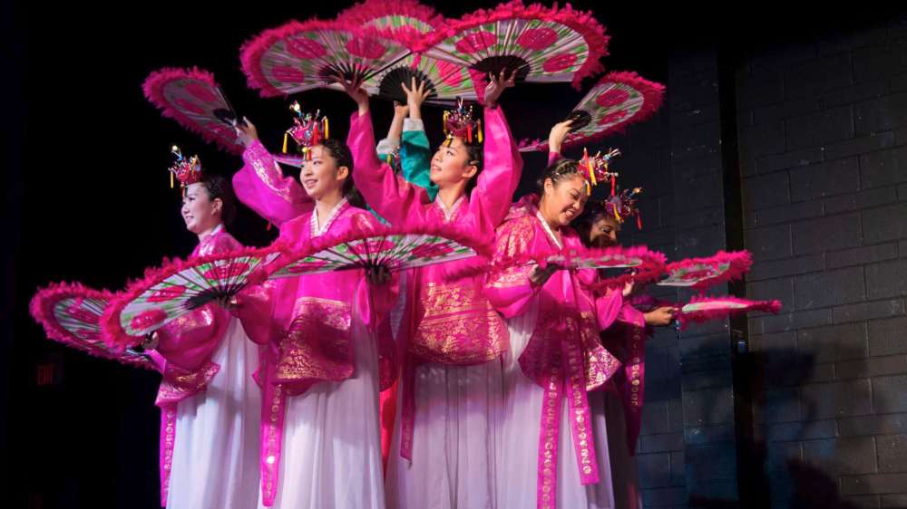Danielle Da Silva -Sou'wester
Performers at the Korean pavilion (1720 John Brebeuf Pl.) show off a colourful fan dance.