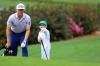 David Cannon - GETTY IMAGES FILE PHOTO
Mackenzie Hughes with his son during the Par Three Contest prior to the Masters at Augusta National Golf Club on April 6.