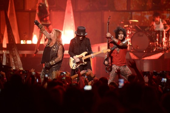 CPMotley Crue performs at the iHeartRadio Music Festival at the MGM Grand Garden Arena in Las Vegas, Nevada. (Photo by Al Powers/Powers Imagery/Invision/AP)