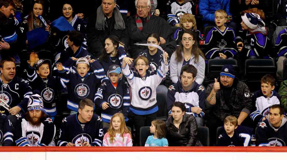 Phil Hossack / Winnipeg Free Press
Fans young and old cheer at the annual Winnipeg Jets Skills Competition.