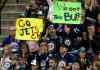 Ann Heisenfelt / The Associated Press
Winnipeg Jets fans cheer their team during the third period of Monday's game against the Minnesota Wild in St. Paul.