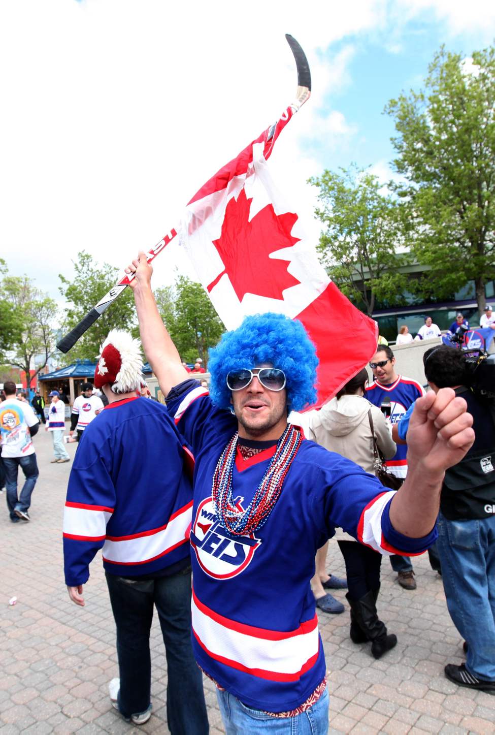 Mike Cuma celebrates at The Forks. (RUTH BONNEVILLE / WINNIPEG FREE PRESS)
